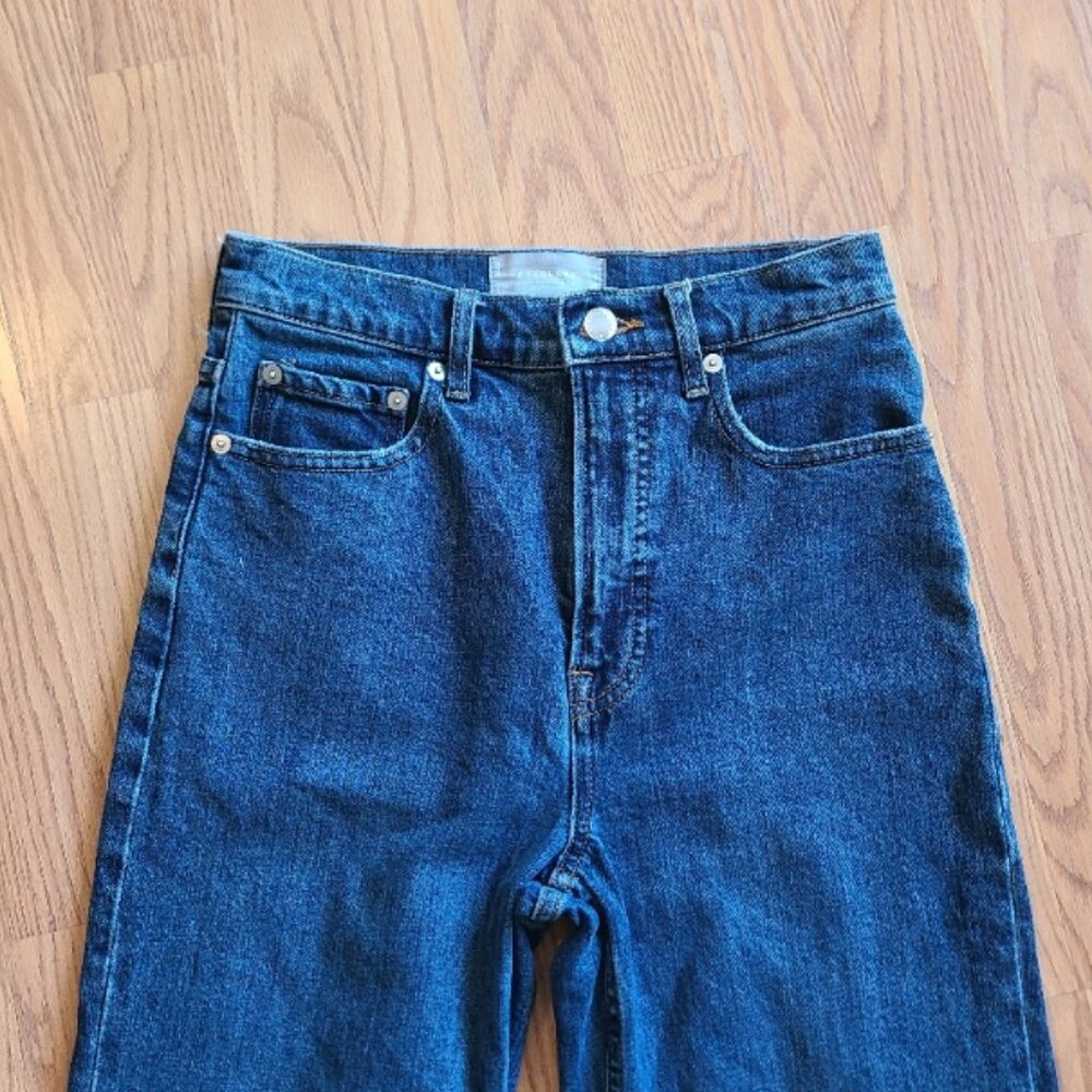 EVERLANE THE WAY-HIGH WIDE LEG FLARE ANKLE JEANS STRETCH ORGANIC COTTON DENIM 26 - Picture 3 of 6